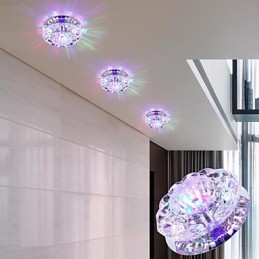 Luminária de teto de cristal Spotlight SMD 3W Lâmpada criativa Absorve luz de cúpula