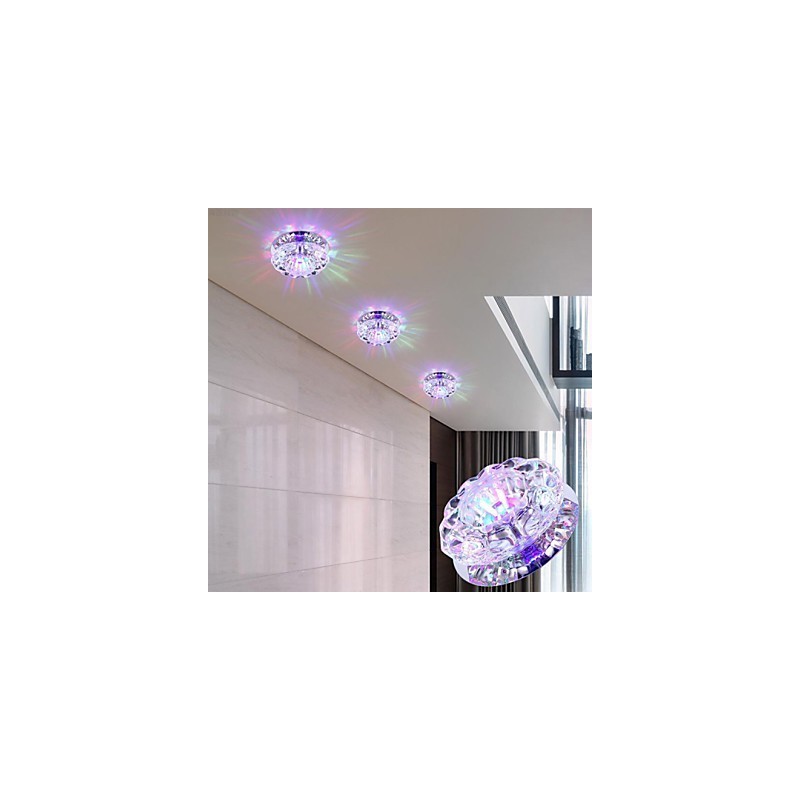 Luminária de teto de cristal Spotlight SMD 3W Lâmpada criativa Absorve luz de cúpula