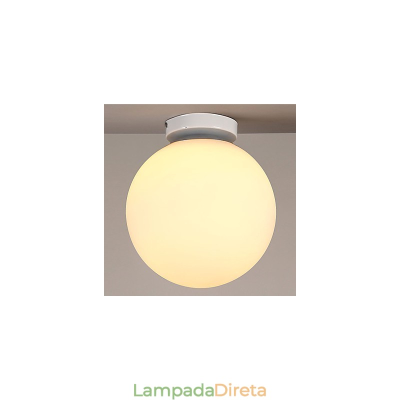 Luz de cúpula de vidro de bola branca contraída e contemporânea
