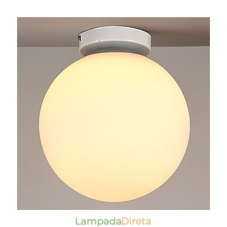 Luz de cúpula de vidro de bola branca contraída e contemporânea Luz de cúpula de vidro de bola branca contraída e contemporânea