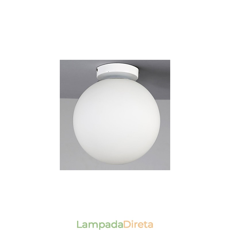Luz de cúpula de vidro de bola branca contraída e contemporânea