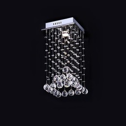 Lustre de cristal moderno contemporâneo galvanizado de metal com montagem embutida