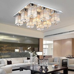 Moderno Contemporâneo Cristal Cromado Metal Montagem Embutida