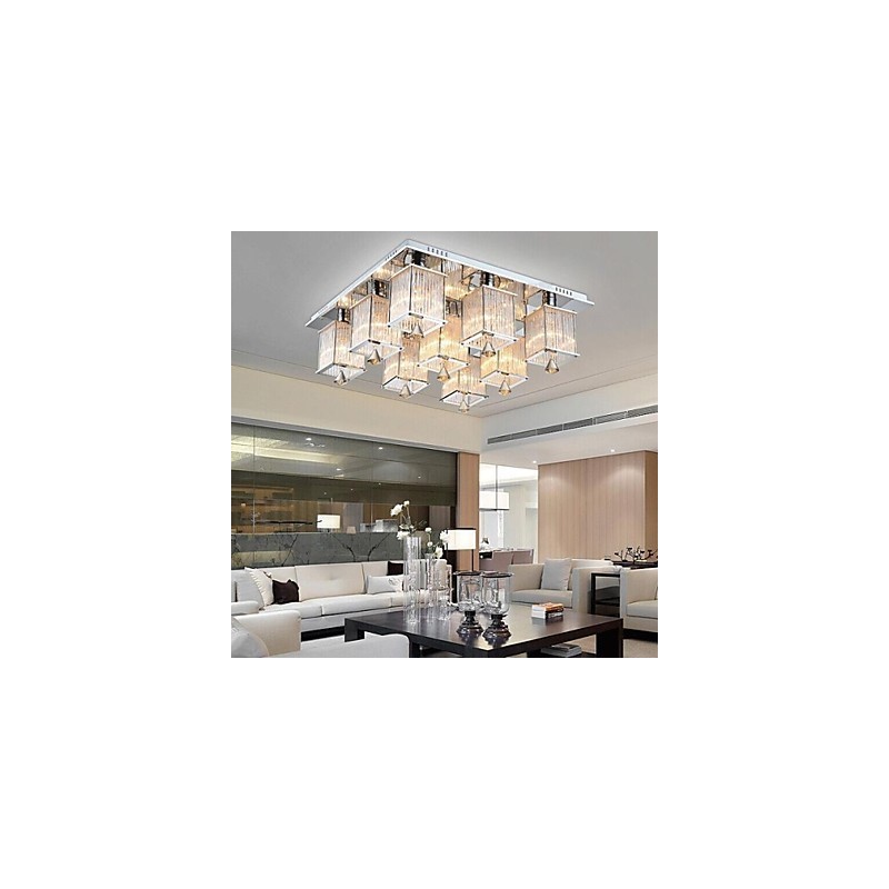 Moderno Contemporâneo Cristal Cromado Metal Montagem Embutida