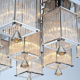 Moderno Contemporâneo Cristal Cromado Metal Montagem Embutida