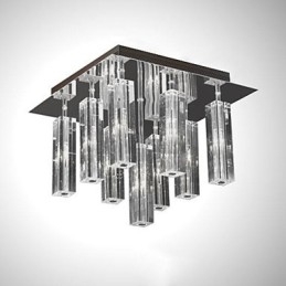 Moderno Contemporâneo Cristal Cromado Metal Montagem Embutida