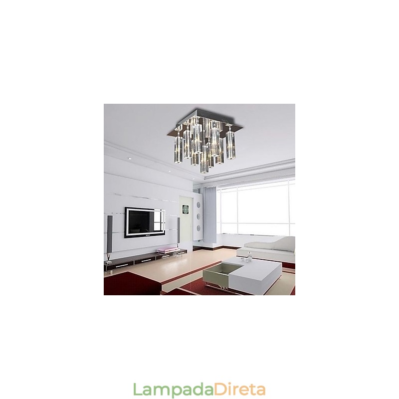 Moderno Contemporâneo Cristal Cromado Metal Montagem Embutida