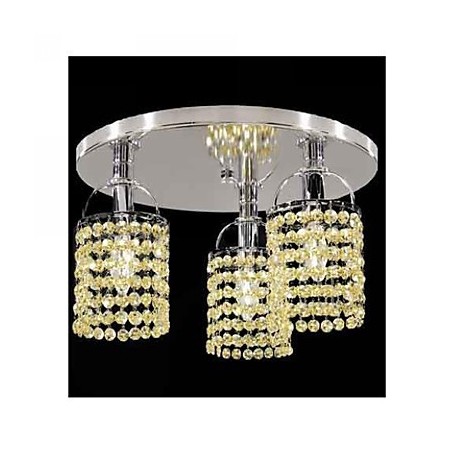 Lustre de cristal moderno contemporâneo galvanizado de metal com montagem embutida Lustre de cristal moderno contemporâneo galvanizado de metal com montagem embutida