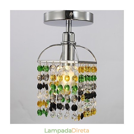 Moderno Contemporâneo Cristal Metal Galvanizado Montagem Embutida Moderno Contemporâneo Cristal Metal Galvanizado Montagem Embutida