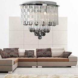 Cristal Semi Flush Mount com 8 luzes