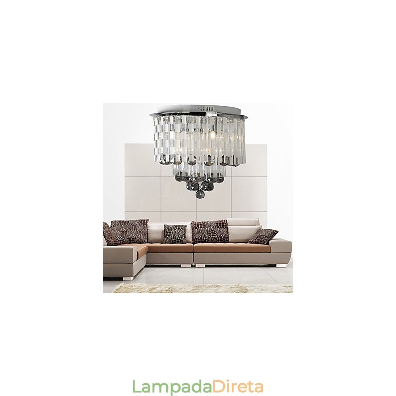 Cristal Semi Flush Mount com 8 luzes