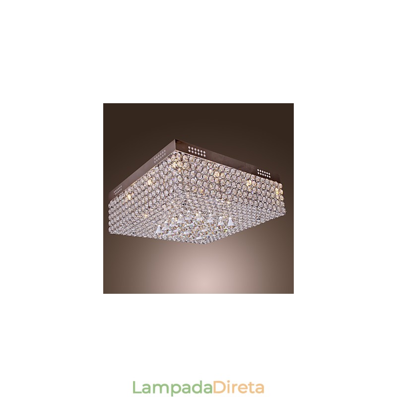 Luminária de teto com contas de cristal e 45 cores