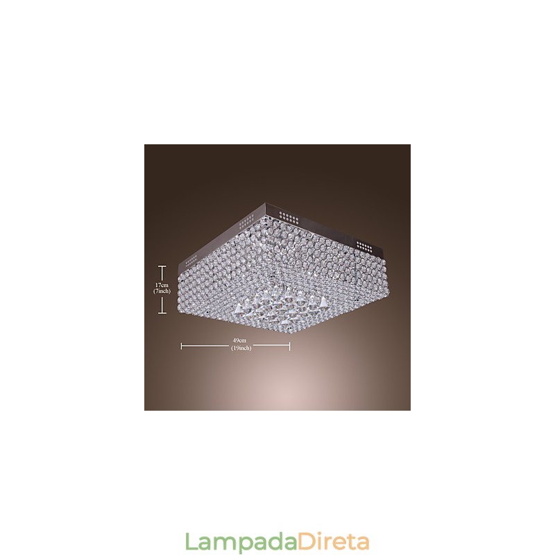 Luminária de teto com contas de cristal e 45 cores