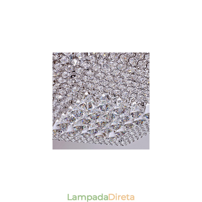 Luminária de teto com contas de cristal e 45 cores
