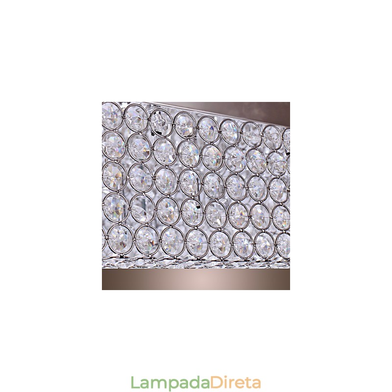 Luminária de teto com contas de cristal e 45 cores