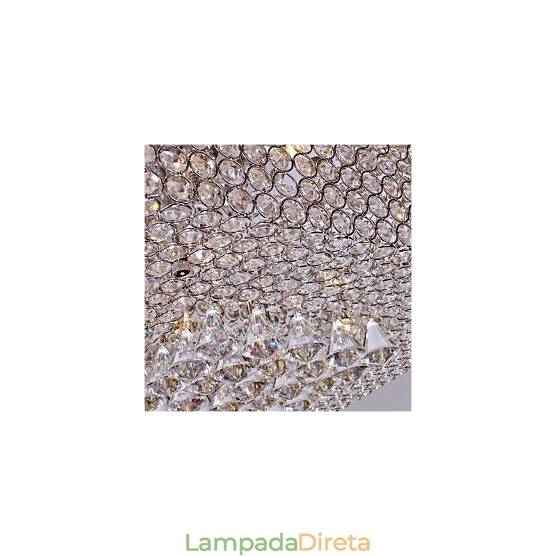 Luminária de teto com contas de cristal e 45 cores