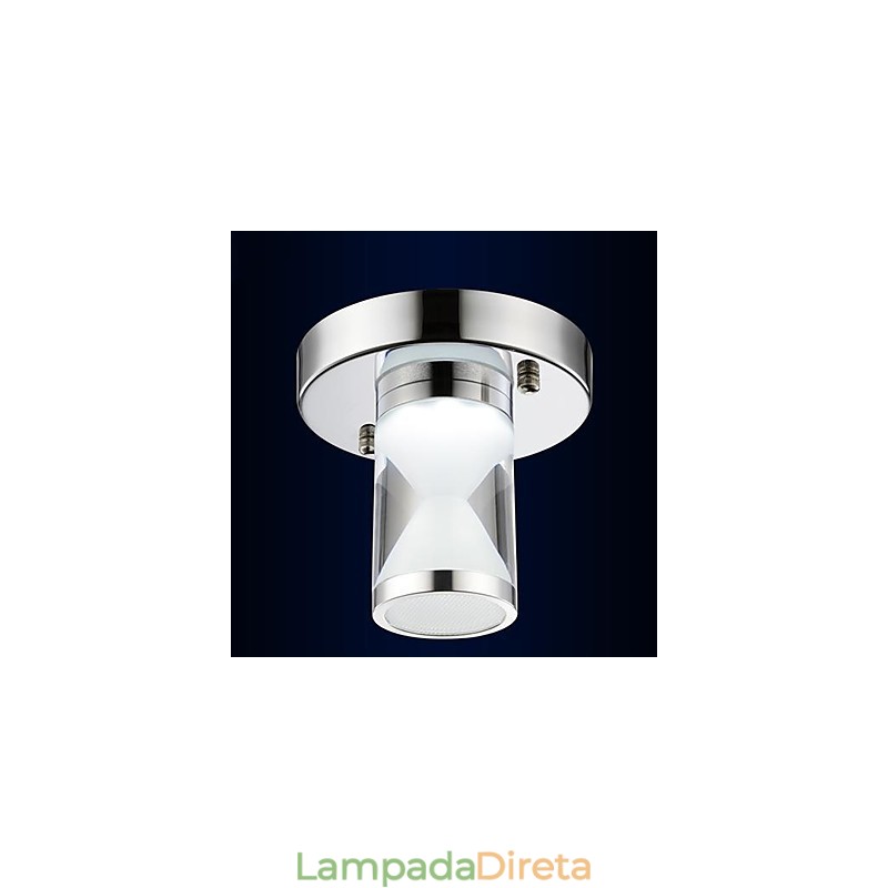 Luminária de embutir em metal cromado contemporânea moderna