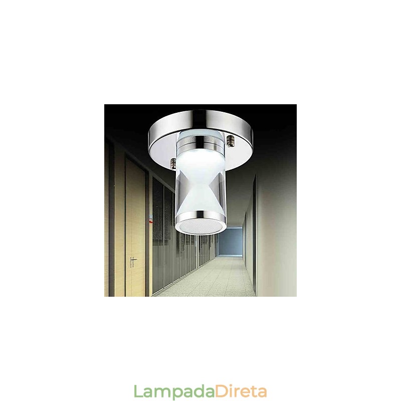 Luminária de embutir em metal cromado contemporânea moderna