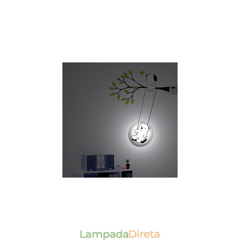 Pequeno Urso Plástico Resistente a Altas Temperaturas Luz e Criativo 3D Papel de Parede Luminária de Parede