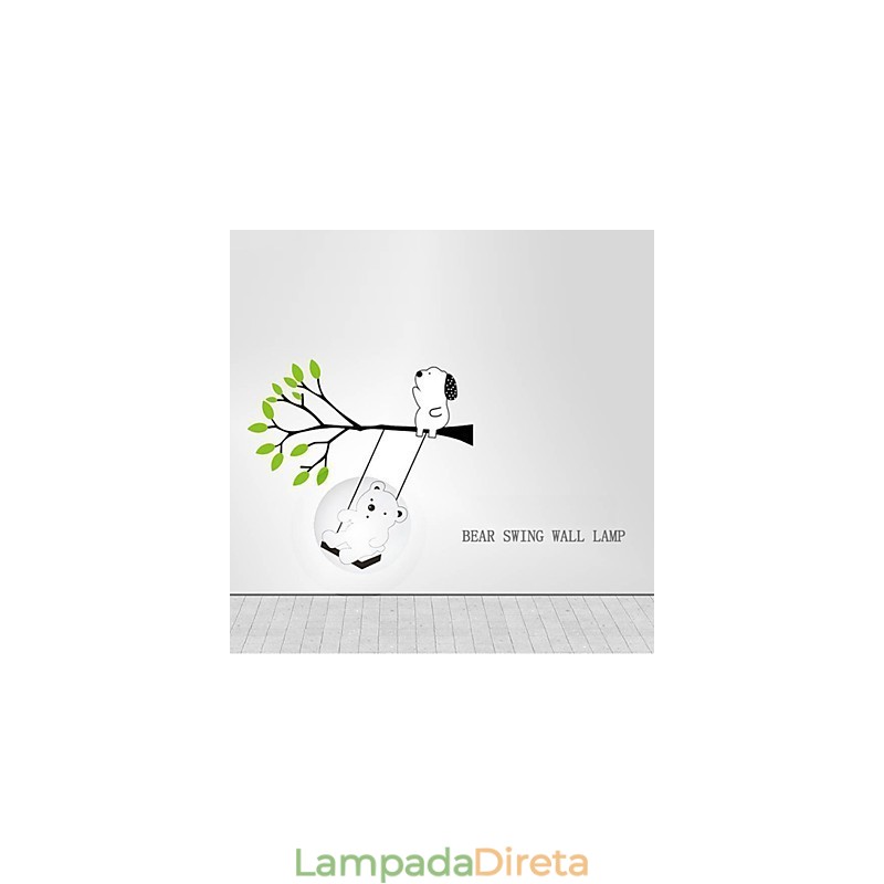 Pequeno Urso Plástico Resistente a Altas Temperaturas Luz e Criativo 3D Papel de Parede Luminária de Parede