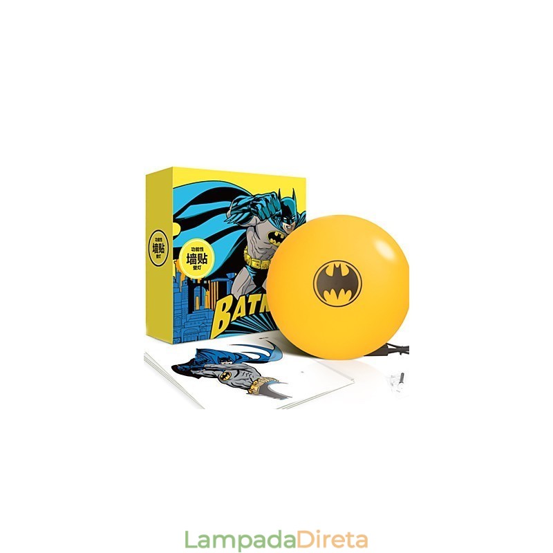 Moda criativa Batman papel de parede faça você mesmo bastão de parede pequena lâmpada noturna luzes de parede
