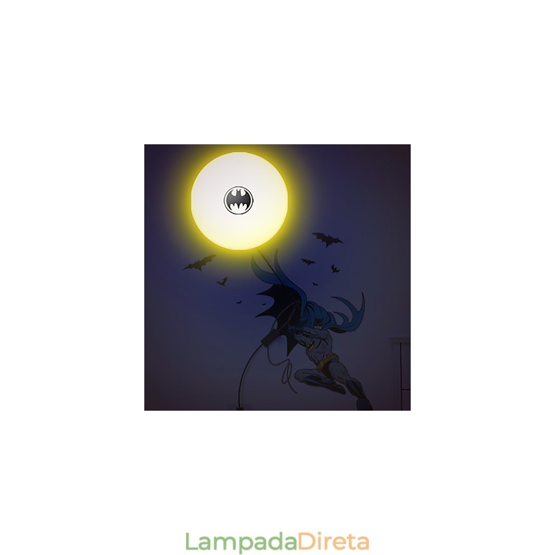 Moda criativa Batman papel de parede faça você mesmo bastão de parede pequena lâmpada noturna luzes de parede