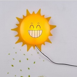 Papel de parede Lâmpadas de parede Flor Rosto DIY Diversão Atmosfera Luz noturna Crianças Lâmpada de cabeceira Decoração Sol