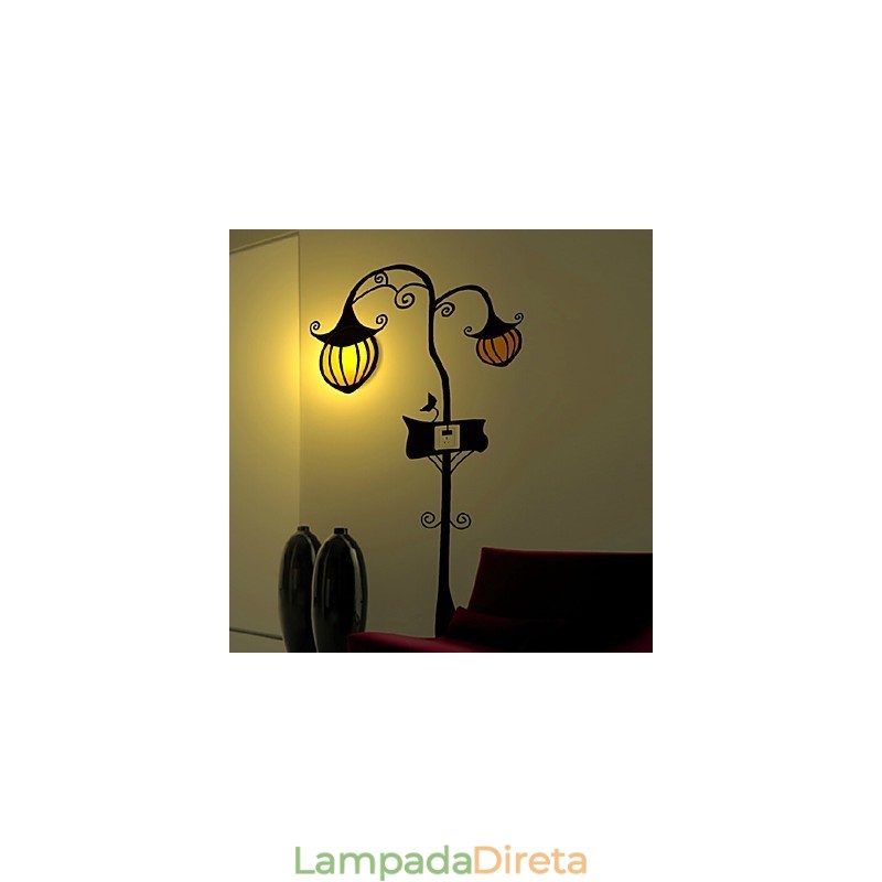 Luminária de parede de plástico resistente a altas temperaturas de abóbora e papel de parede 3D criativo