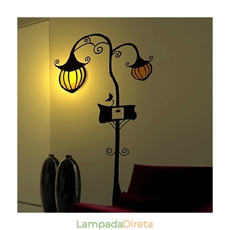 Luminária de parede de plástico resistente a altas temperaturas de abóbora e papel de parede 3D criativo Luminária de parede de plástico resistente a altas temperaturas de abóbora e papel de parede 3D criativo