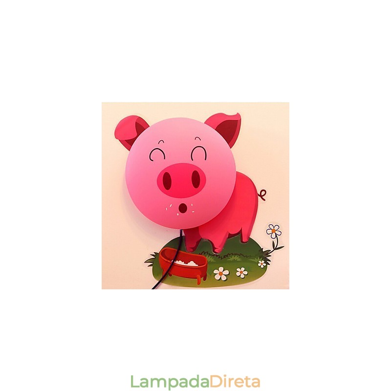Porco Plástico Resistente a Altas Temperaturas Luz E 10 C Pode Remover Papel de Parede Criativo 3D Luminária de Parede