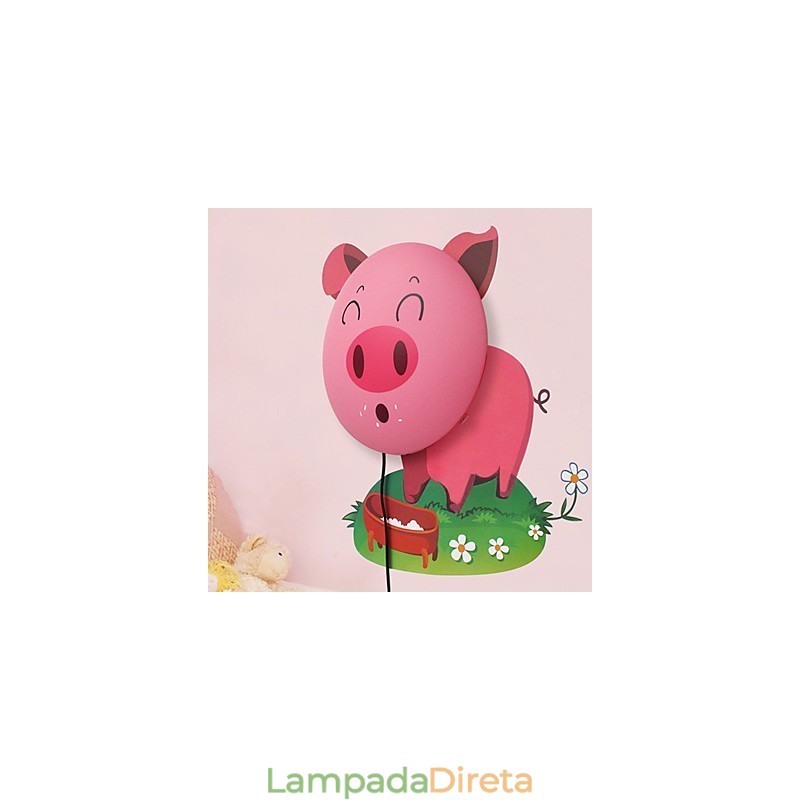 Porco Plástico Resistente a Altas Temperaturas Luz E 10 C Pode Remover Papel de Parede Criativo 3D Luminária de Parede