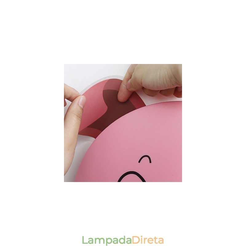 Porco Plástico Resistente a Altas Temperaturas Luz E 10 C Pode Remover Papel de Parede Criativo 3D Luminária de Parede