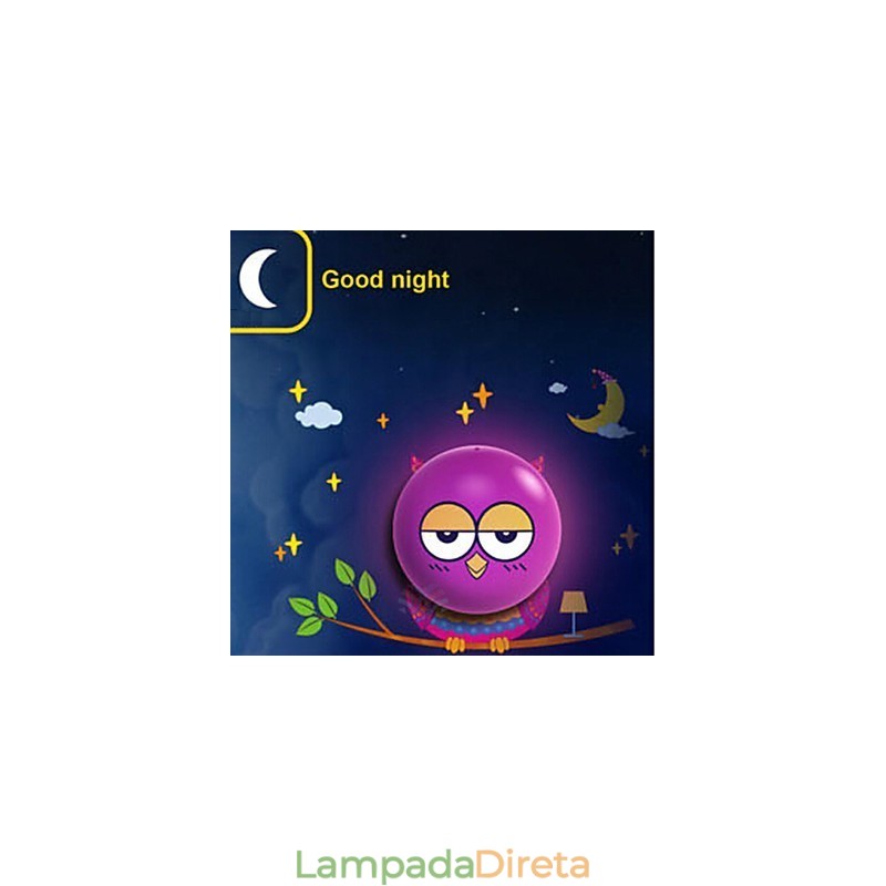 Luminária de parede OWL operada por luz Lâmpada contemporânea criativa 3 D Papel de parede Lâmpada de parede