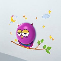 Luminária de parede OWL operada por luz Lâmpada contemporânea criativa 3 D Papel de parede Lâmpada de parede