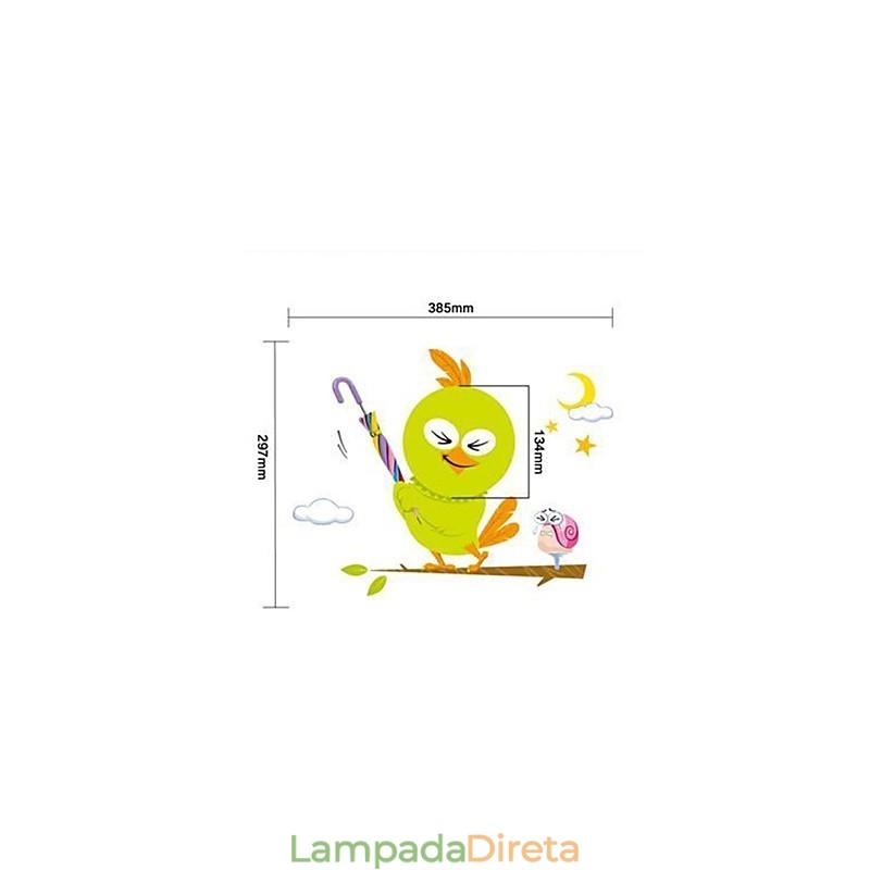 Luminária de parede de pássaros operada por luz Lâmpada contemporânea criativa 3 D Papel de parede Luminária de parede Luz