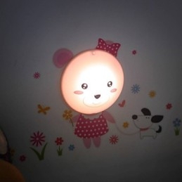 Adesivos de parede urso luz ativada inteligente indução elétrica smetope adorno lâmpada de parede
