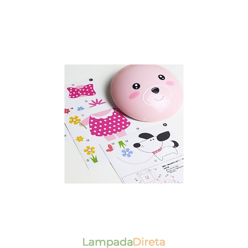 Adesivos de parede urso luz ativada inteligente indução elétrica smetope adorno lâmpada de parede