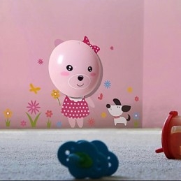 Adesivos de parede urso luz ativada inteligente indução elétrica smetope adorno lâmpada de parede