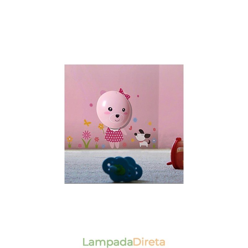 Adesivos de parede urso luz ativada inteligente indução elétrica smetope adorno lâmpada de parede