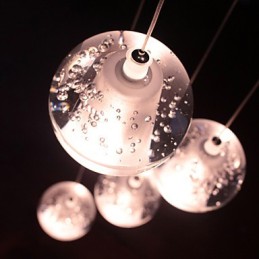 Luminária pendente moderna Luminária pendente G4 Retroifit 7 luzes Cristal cromado para escadas Luz
