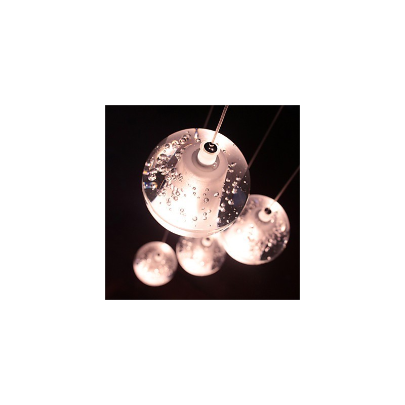 Luminária pendente moderna Luminária pendente G4 Retroifit 7 luzes Cristal cromado para escadas Luz