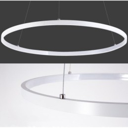 Luminária pendente regulável com controle remoto, design moderno, três anéis