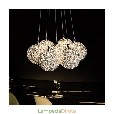 Luminária pendente moderna de 7 luzes para decoração de casa, luminária pendente de alumínio decorativa Luminária pendente moderna de 7 luzes para decoração de casa, luminária pendente de alumínio decorativa