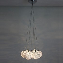 Luminária pendente moderna de 7 luzes para decoração de casa, luminária pendente de alumínio decorativa