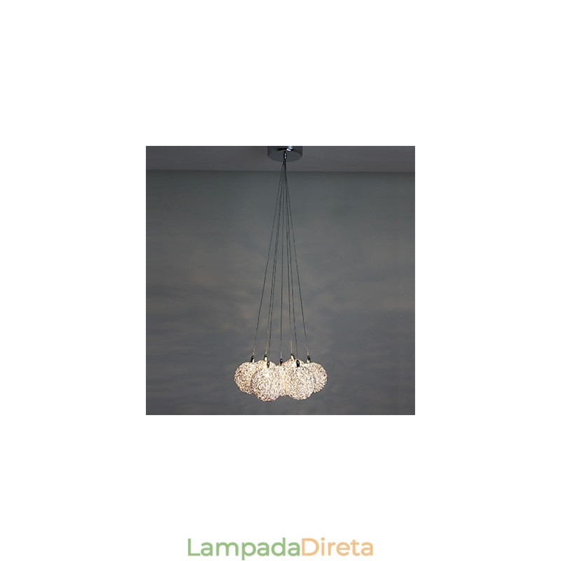 Luminária pendente moderna de 7 luzes para decoração de casa, luminária pendente de alumínio decorativa