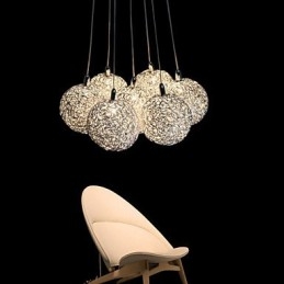 Luminária pendente moderna de 7 luzes para decoração de casa, luminária pendente de alumínio decorativa