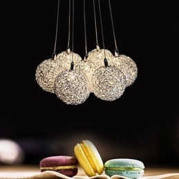 Luminária pendente moderna de 7 luzes para decoração de casa, luminária pendente de alumínio decorativa