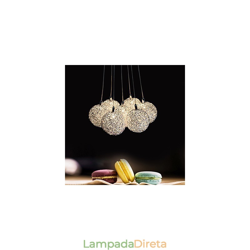 Luminária pendente moderna de 7 luzes para decoração de casa, luminária pendente de alumínio decorativa
