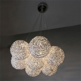 Luminária pendente moderna de 7 luzes para decoração de casa, luminária pendente de alumínio decorativa
