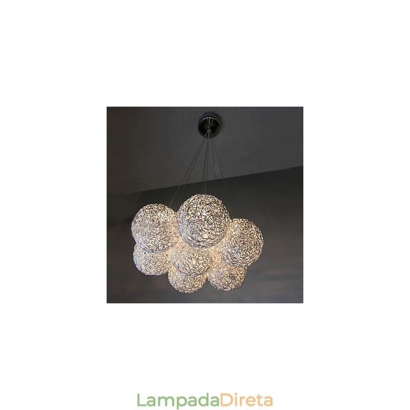 Luminária pendente moderna de 7 luzes para decoração de casa, luminária pendente de alumínio decorativa